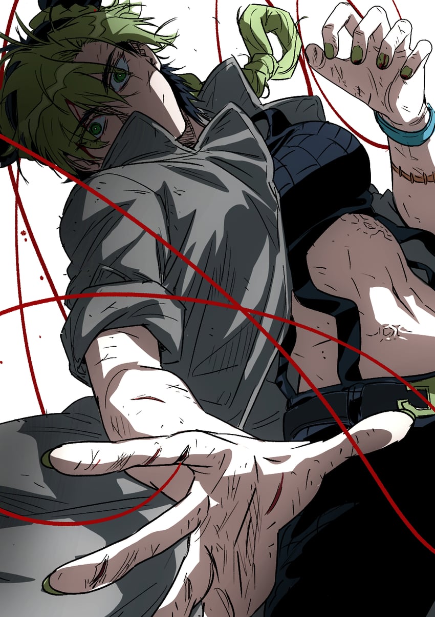 kujo jolyne (jojo no kimyou na bouken and 1 more) drawn by jeonjin_(mynamebazin)