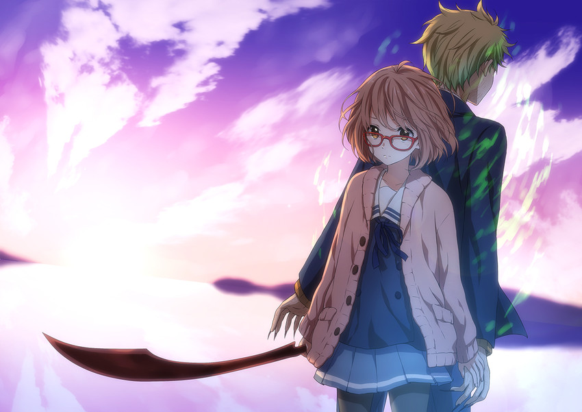 kuriyama mirai and kanbara akihito (kyoukai no kanata) drawn by rito453