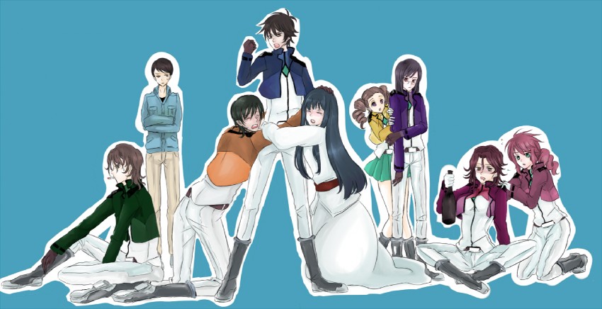 tieria erde, setsuna f. seiei, feldt grace, lockon stratos, allelujah haptism, and 4 more (gundam and 1 more)