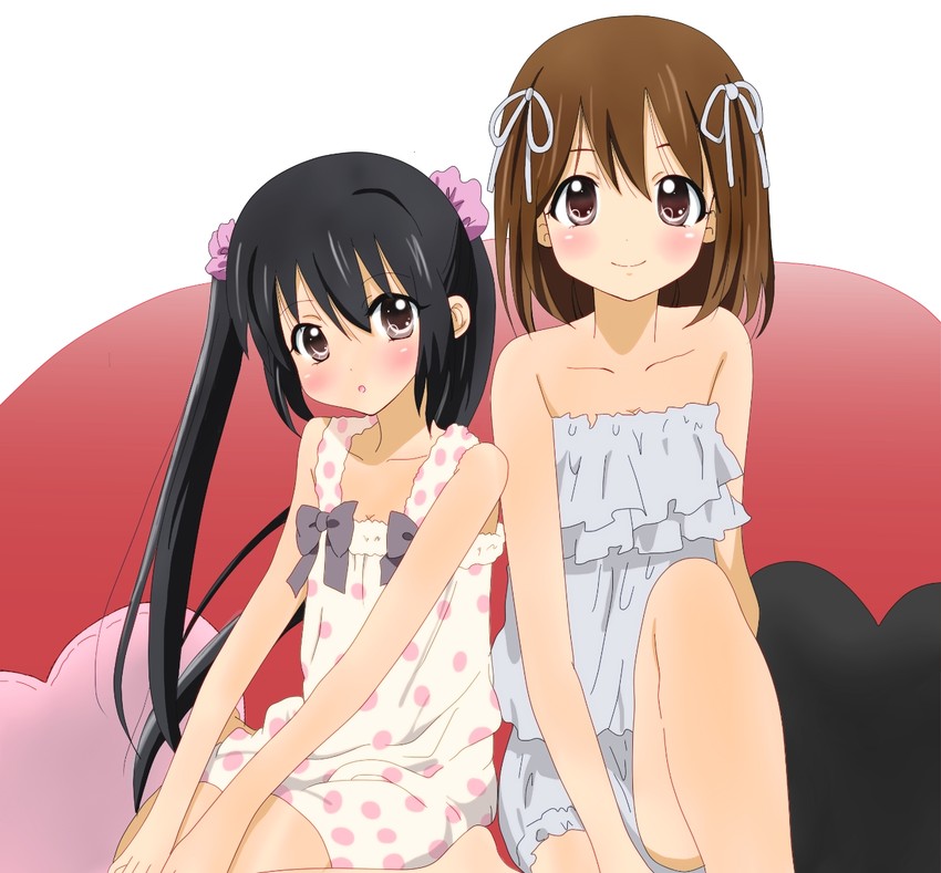 nakano azusa and hirasawa yui (idolmaster and 1 more) drawn by ryoutan