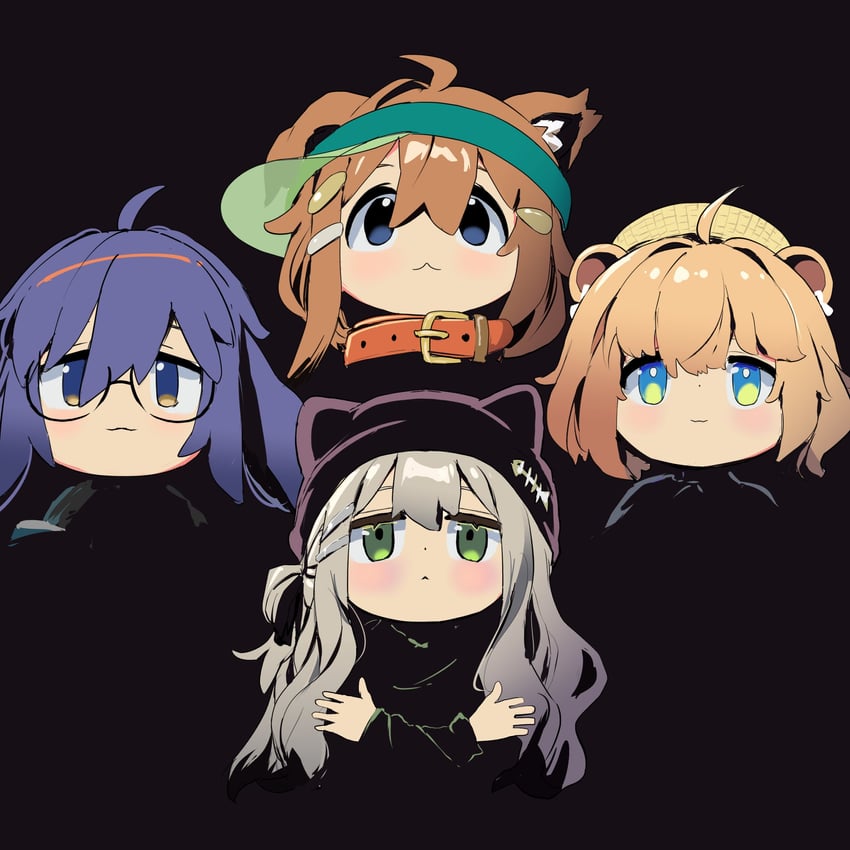 kipfel, mamehinata, usasaki, and rue(vrchat) (vrchat and 2 more) drawn by musigyouza
