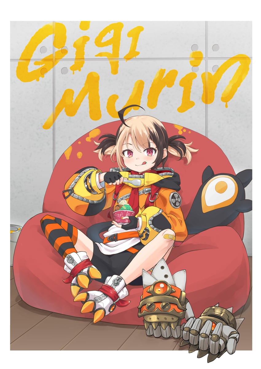 gigi murin (hololive and 1 more) drawn by haniwa_(leaf_garden)