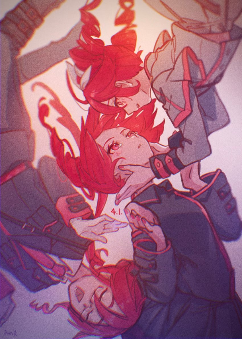 kasane teto and kasane ted (utau and 1 more) drawn by mi_no_take