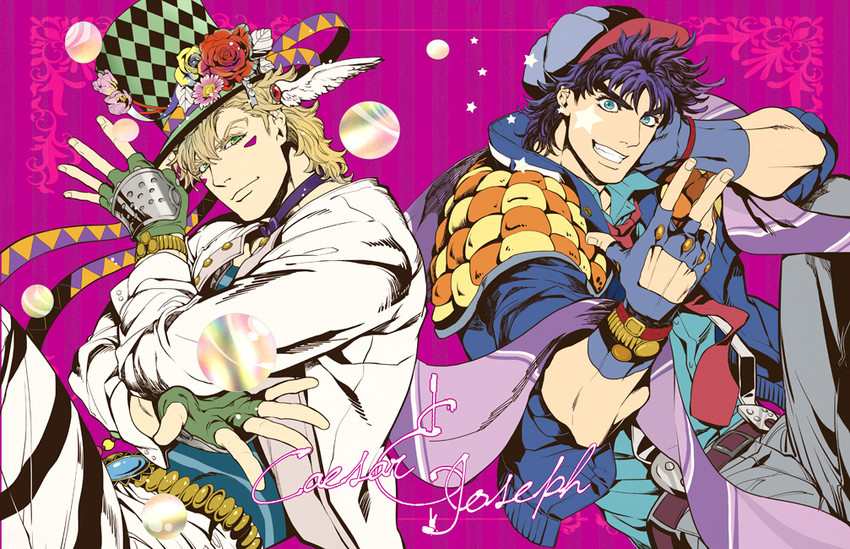 joseph joestar and caesar anthonio zeppeli (jojo no kimyou na bouken and 1 more) drawn by chaashuu