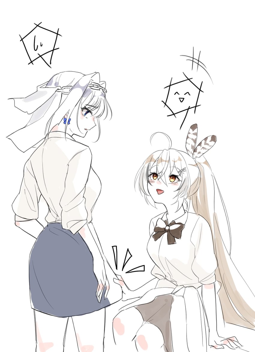 ouro kronii and nanashi mumei (hololive and 1 more) drawn by lurensid