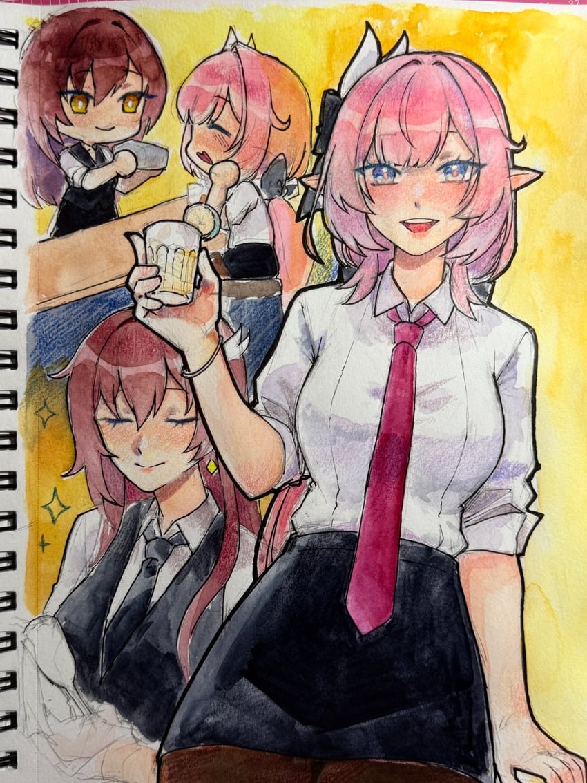elysia and eden (honkai and 1 more) drawn by luckyf0xy