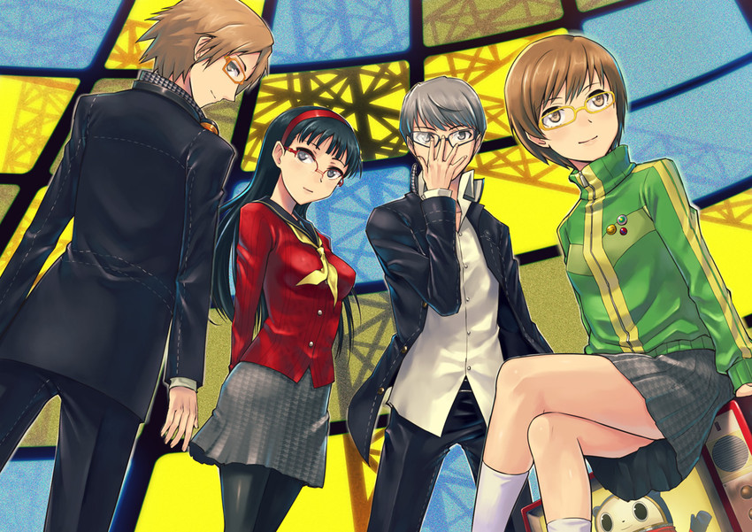 narukami yu, satonaka chie, amagi yukiko, and hanamura yousuke (persona and 1 more) drawn by hashi