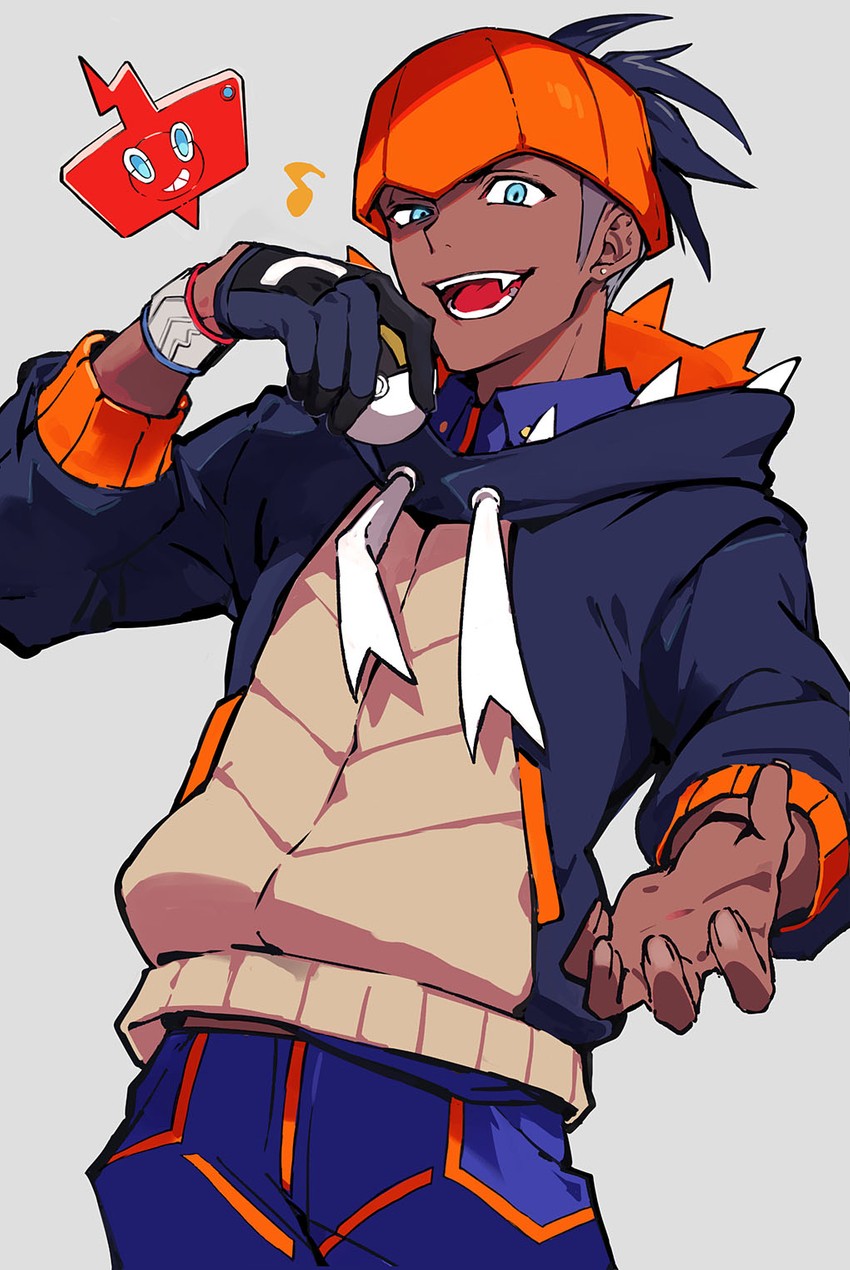rotom, raihan, and rotom phone (pokemon and 1 more) drawn by arisaka_ako