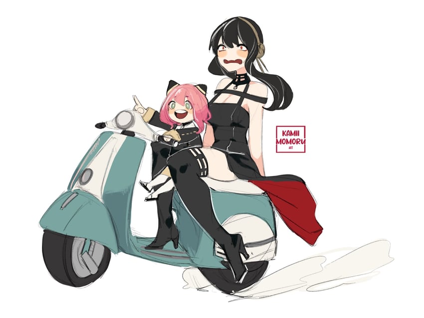 yor briar and anya (spy x family) drawn by kamii_momoru