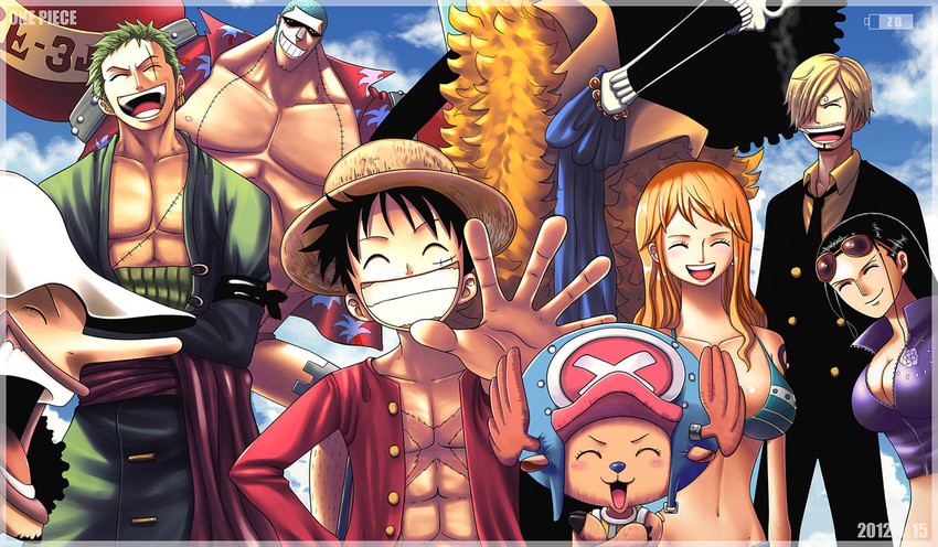 nami, monkey d. luffy, nico robin, roronoa zoro, sanji, and 4 more (one piece) drawn by zhang_ding
