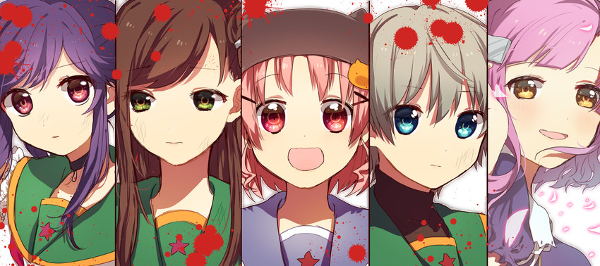 ebisuzawa kurumi, takeya yuki, wakasa yuuri, naoki miki, and sakura megumi (gakkou gurashi!) drawn by tokiwa_(io)