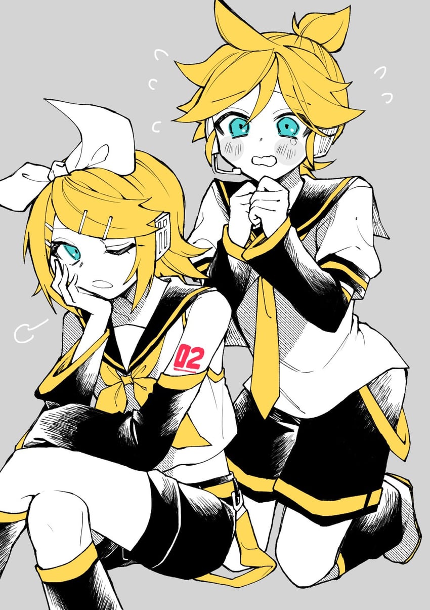 kagamine rin and kagamine len (vocaloid) drawn by igarashi_(morimorienoki)