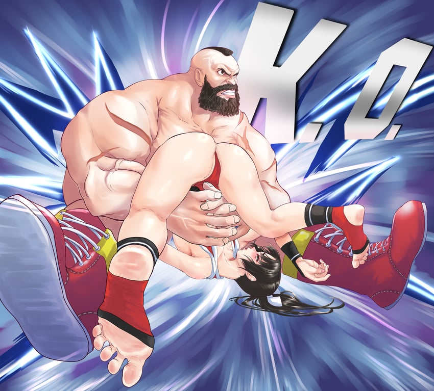 shiranui mai and zangief (street fighter and 3 more) drawn by omaehasaigoni