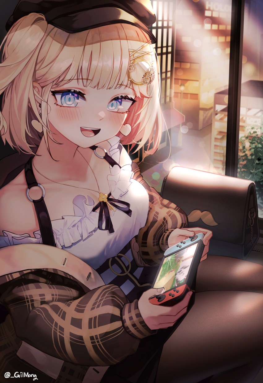 watson amelia (hololive and 1 more) drawn by gilmang