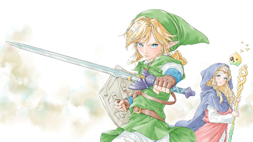 link, princess zelda, and tri (the legend of zelda and 1 more) drawn by momo_oddeye