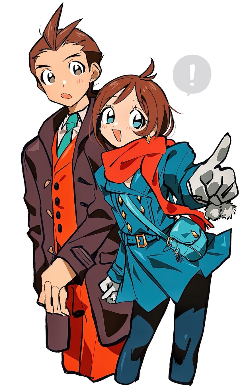 apollo justice and trucy wright (ace attorney and 1 more) drawn by grgrton