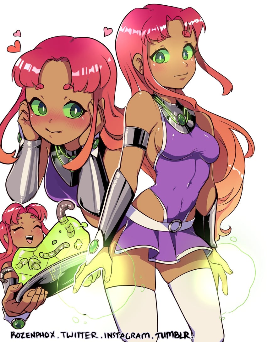 starfire (dc comics and 3 more) drawn by puffphox