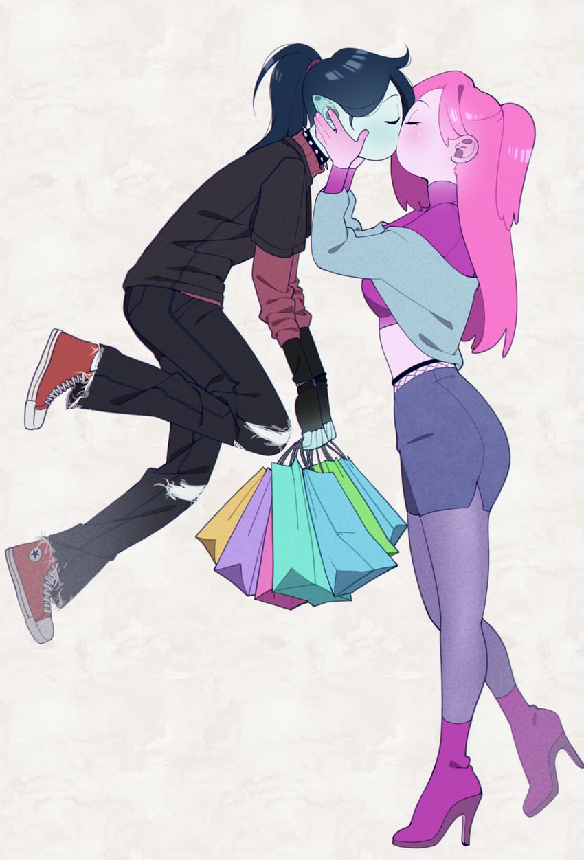 marceline abadeer and princess bonnibel bubblegum (adventure time) drawn by omy-chan