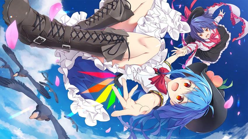 hinanawi tenshi and nagae iku (touhou and 1 more) drawn by zb_(dawn-blue)