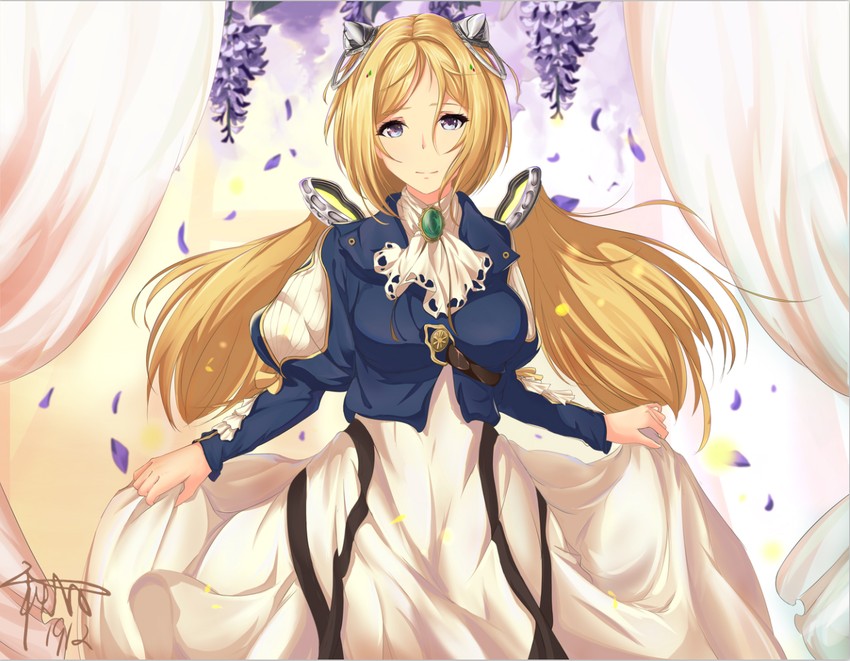 aki rosenthal and violet evergarden (hololive and 1 more) drawn by akibi_yuugure