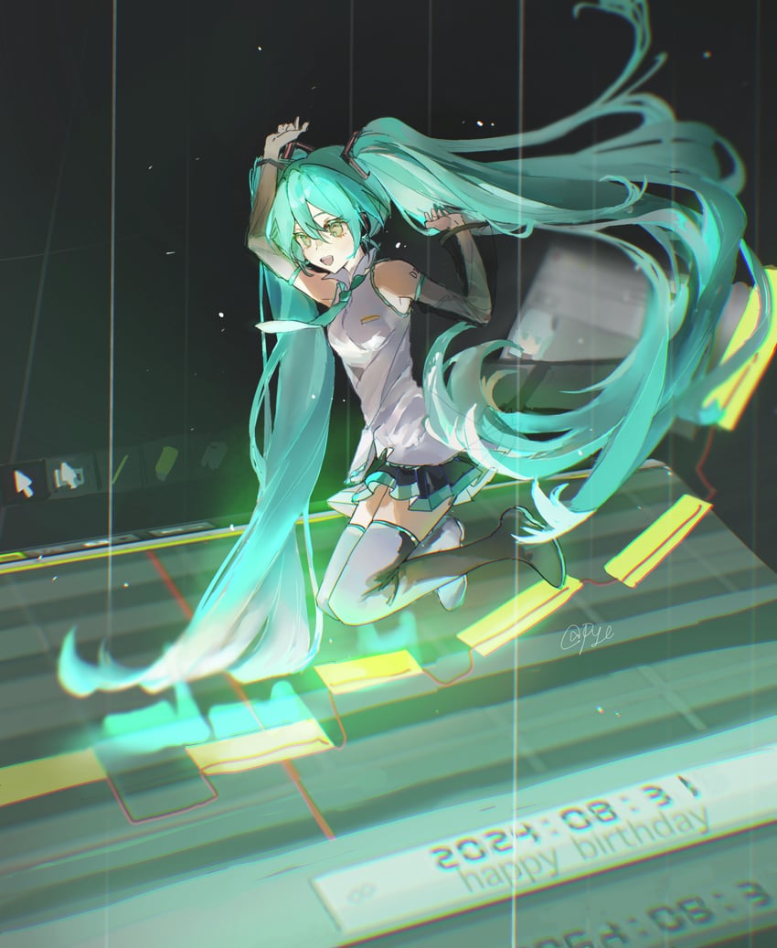 hatsune miku (vocaloid and 1 more) drawn by pye_yyy