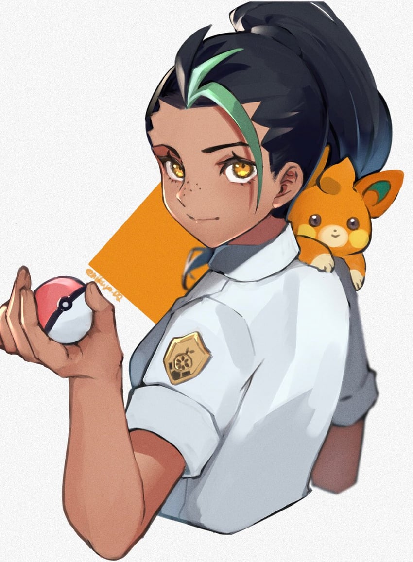 nemona and pawmi (pokemon and 1 more) drawn by seinikuten