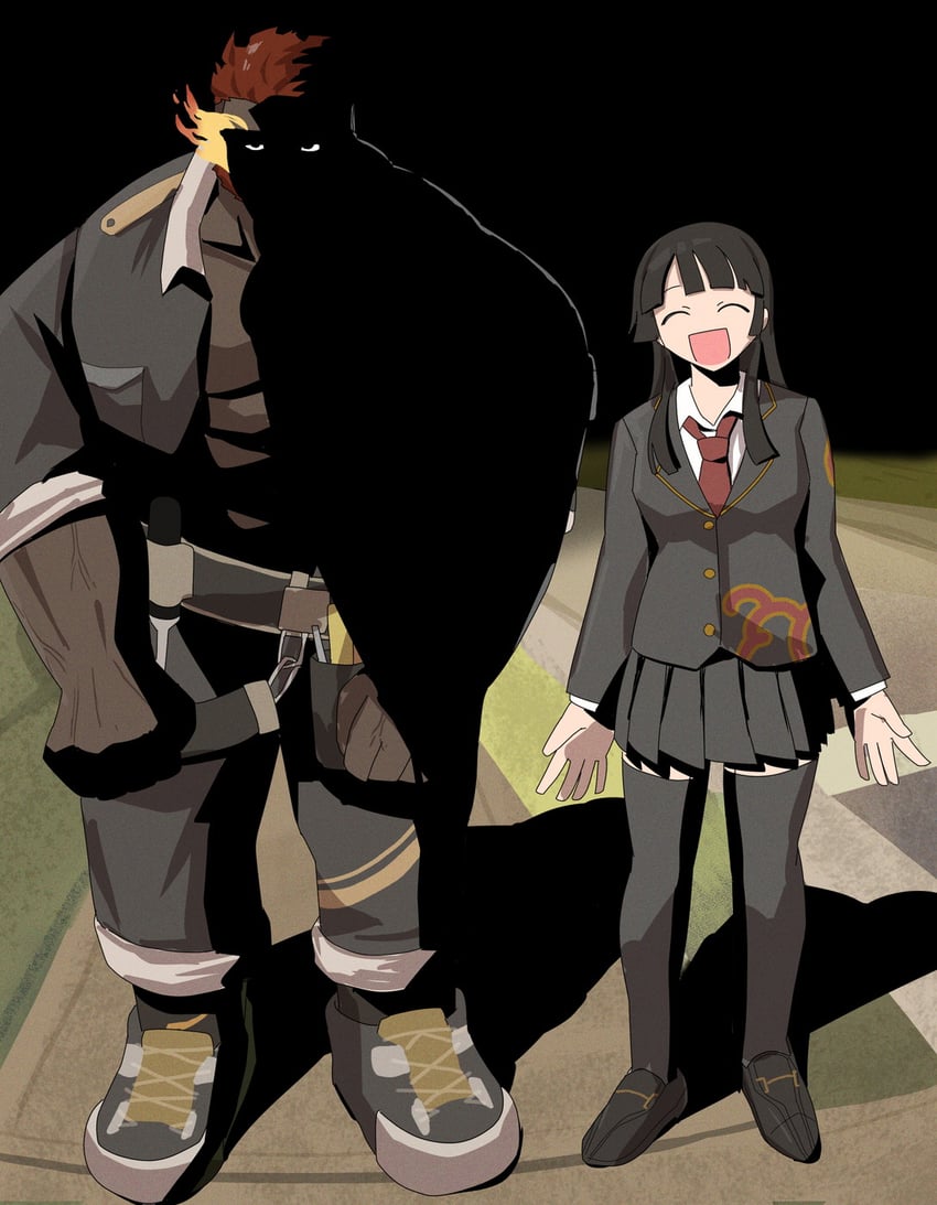 protagonist 2 and hephaestus (tokyo afterschool summoners) drawn by suna_sand1