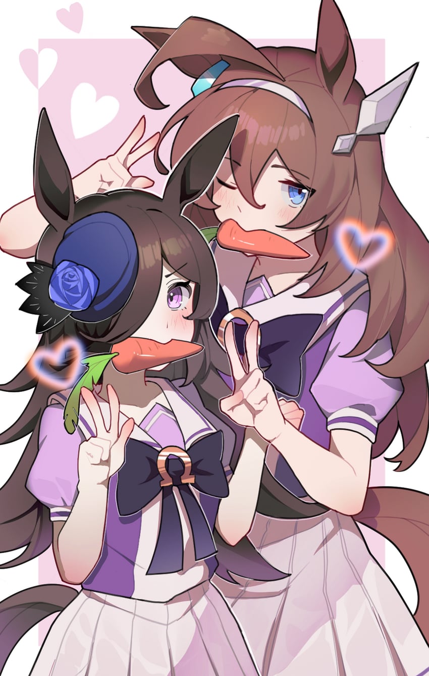 rice shower and mihono bourbon (umamusume) drawn by eucalyptus_(zrnf5228)