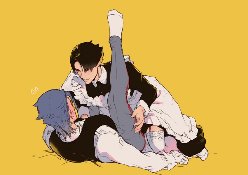 kazuma asogi and barok van zieks (ace attorney and 2 more) drawn by noi350