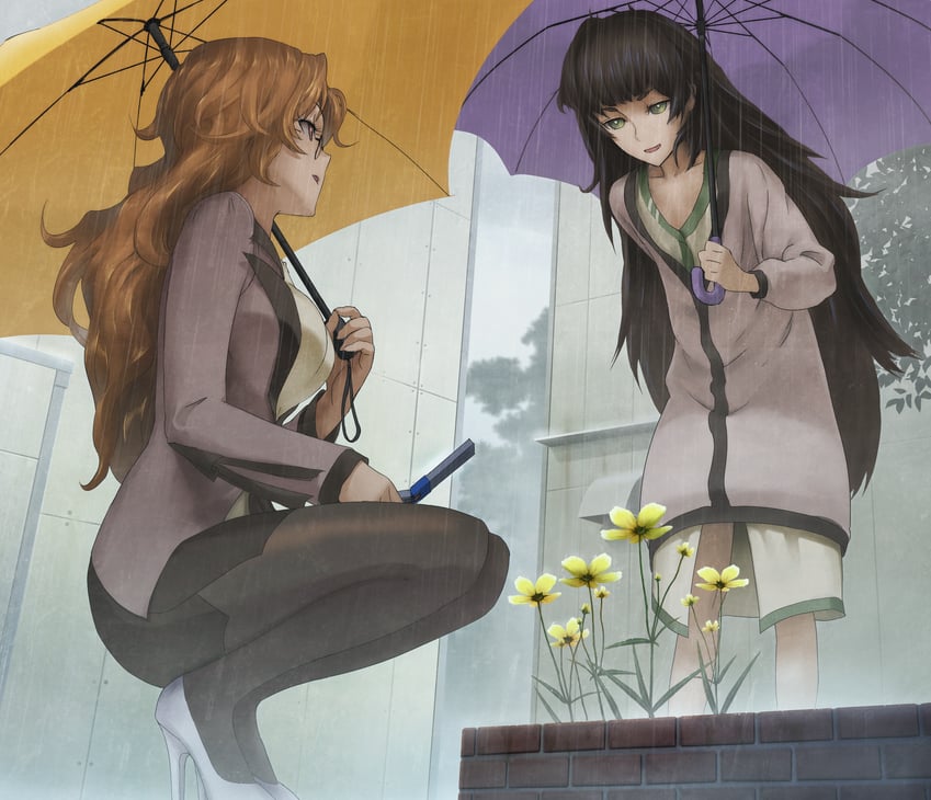 kiryuu moeka and hiyajou maho (steins;gate and 1 more) drawn by huke