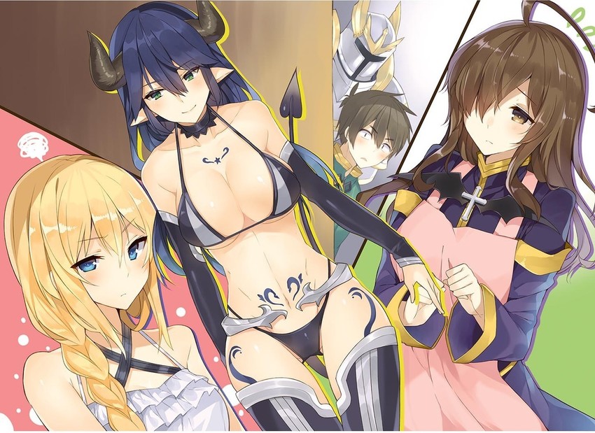 darkness, satou kazuma, wiz, and vanir (kono subarashii sekai ni shukufuku wo!) drawn by mishima_kurone