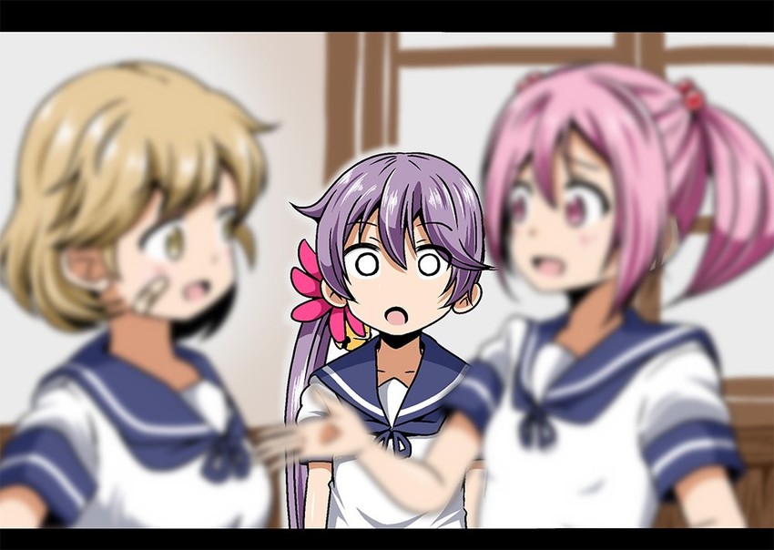 akebono, sazanami, and oboro (kantai collection) drawn by shino_(ponjiyuusu)