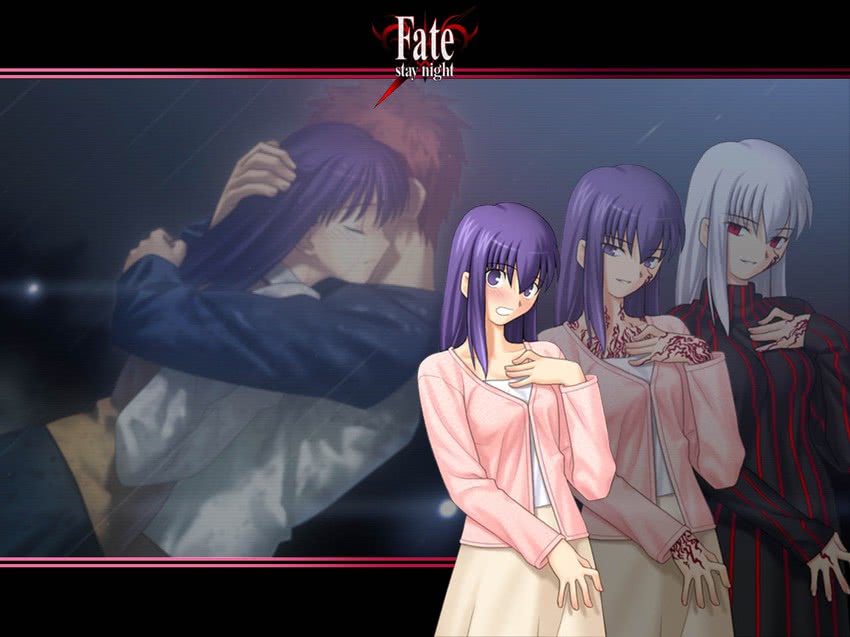 emiya shirou, matou sakura, and dark sakura (fate and 2 more) drawn by takeuchi_takashi
