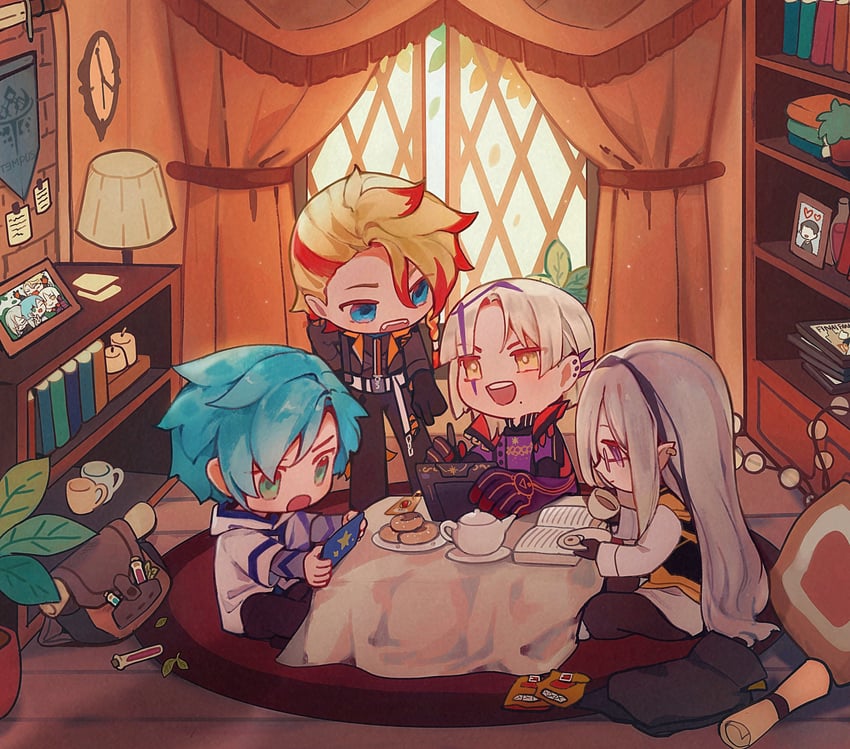regis altare, axel syrios, magni dezmond, and noir vesper (holostars and 1 more) drawn by a_jasminet3a