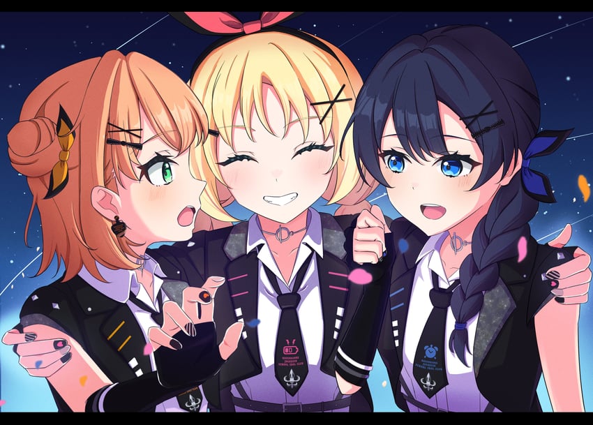 hinoshita kaho, murano sayaka, and osawa rurino (love live! and 1 more) drawn by ninben_(ninben_2892)