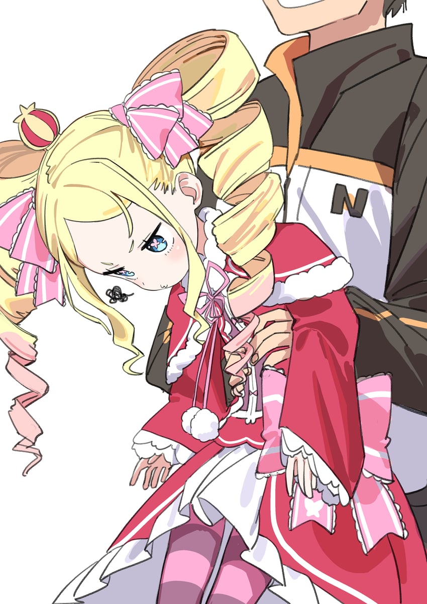 natsuki subaru and beatrice (re:zero kara hajimeru isekai seikatsu) drawn by haruyuki_(gffewuoutgblubh)