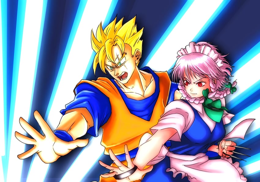 izayoi sakuya and son gohan (touhou and 2 more)