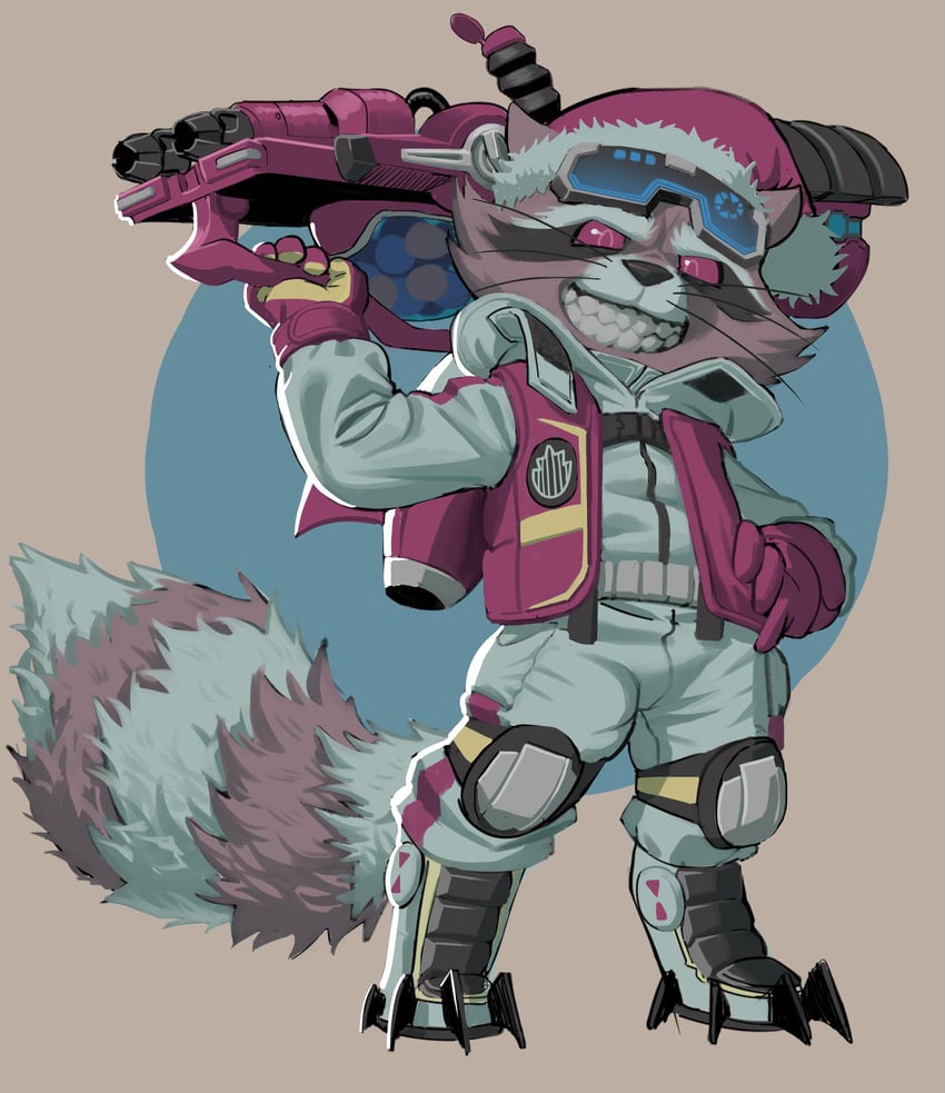 rocket raccoon (marvel and 2 more) drawn by papstuko