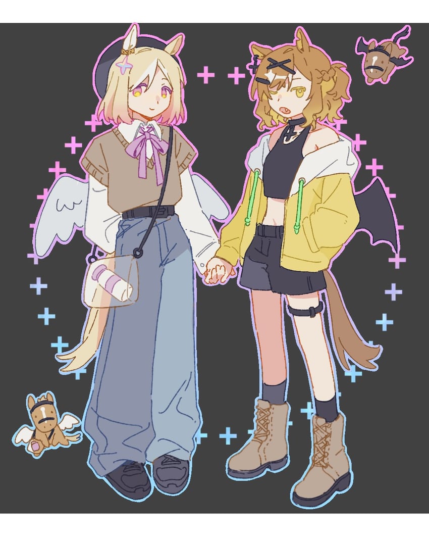 jungle pocket and narita top road (umamusume) drawn by heichicc47