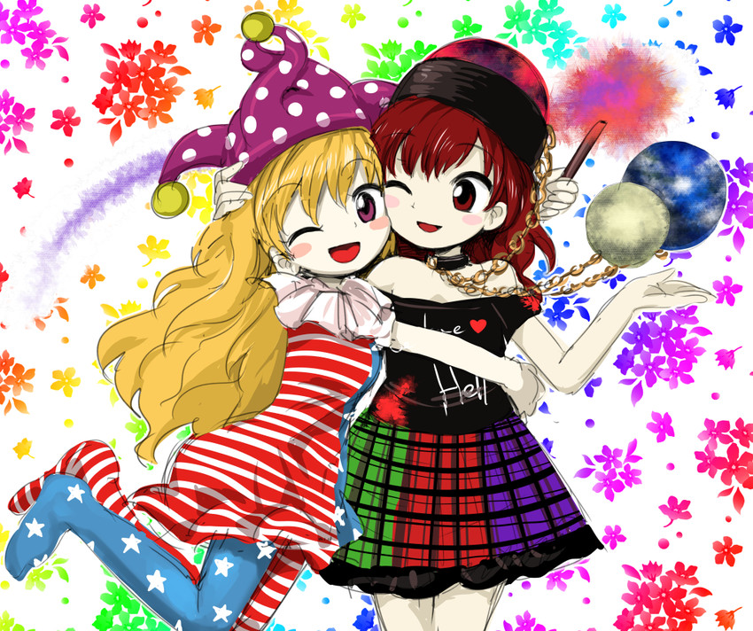 clownpiece and hecatia lapislazuli (touhou and 1 more) drawn by harusame_(unmei_no_ikasumi)