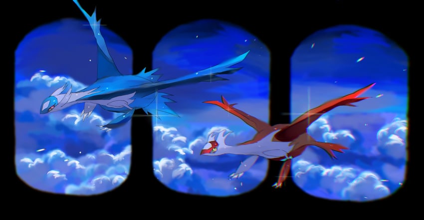 latias and latios (pokemon) drawn by mariin_(mrn_8_8)
