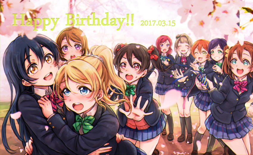 nishikino maki, tojo nozomi, sonoda umi, yazawa nico, ayase eli, and 4 more (love live! and 1 more) drawn by suito
