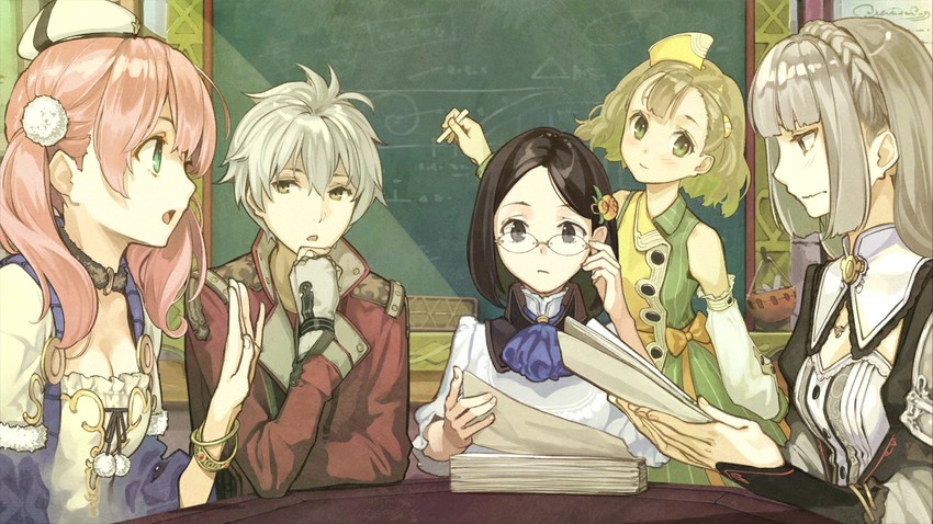escha malier, logix ficsario, marion quinn, linca, and lucille ernella (atelier and 1 more) drawn by hidari_(left_side)