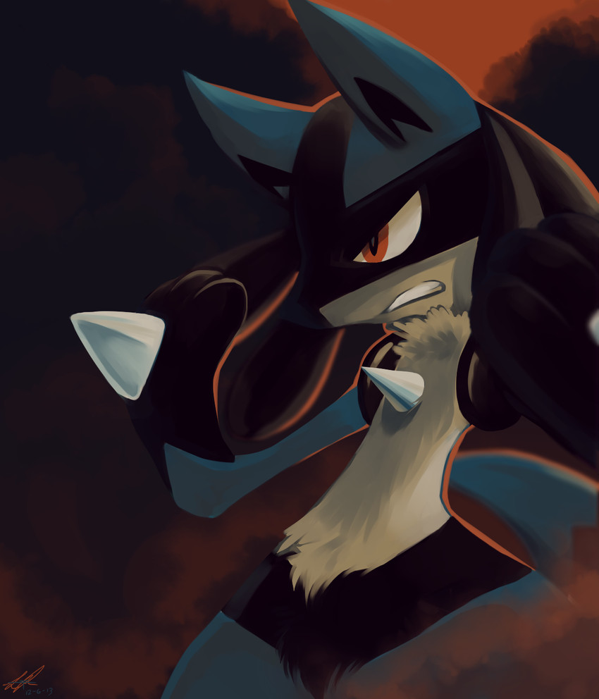 lucario (pokemon) drawn by rock-bomber