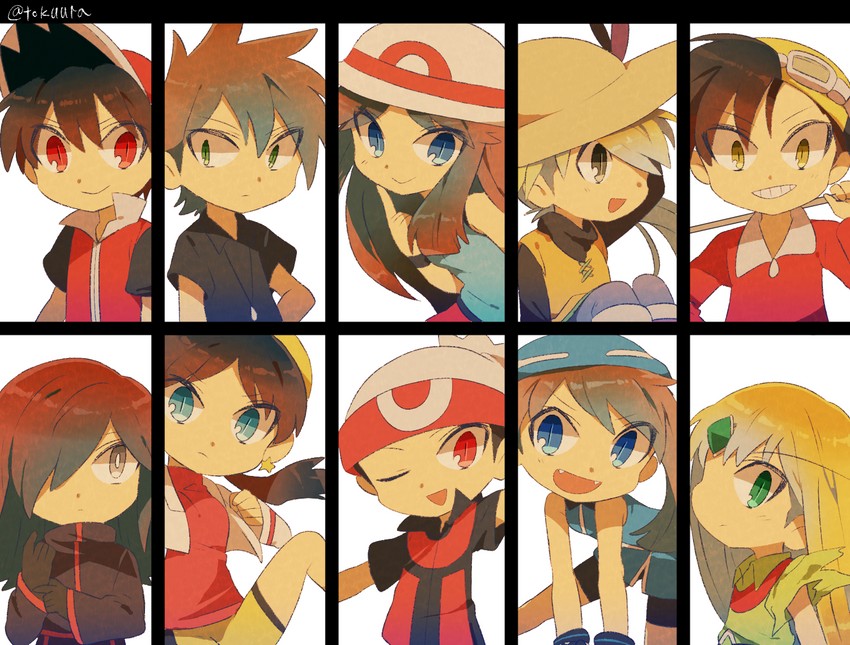 may, red, ethan, blue oak, brendan, and 5 more (pokemon and 1 more) drawn by tokuura