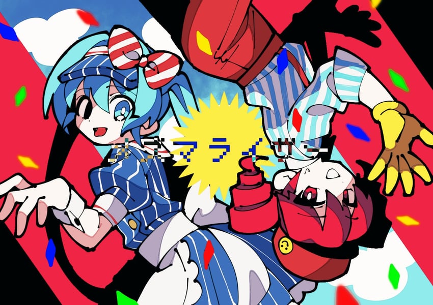hatsune miku and kasane teto (vocaloid and 2 more) drawn by sanu_(numenume_7)