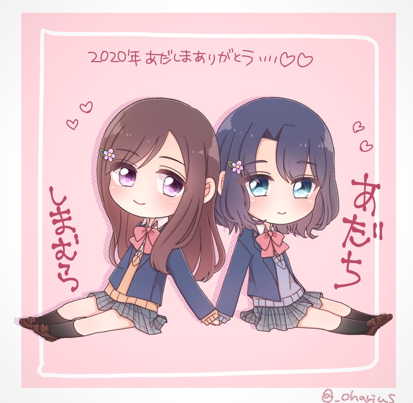 adachi sakura and shimamura hougetsu (adachi to shimamura) drawn by riusu_(majibeef)