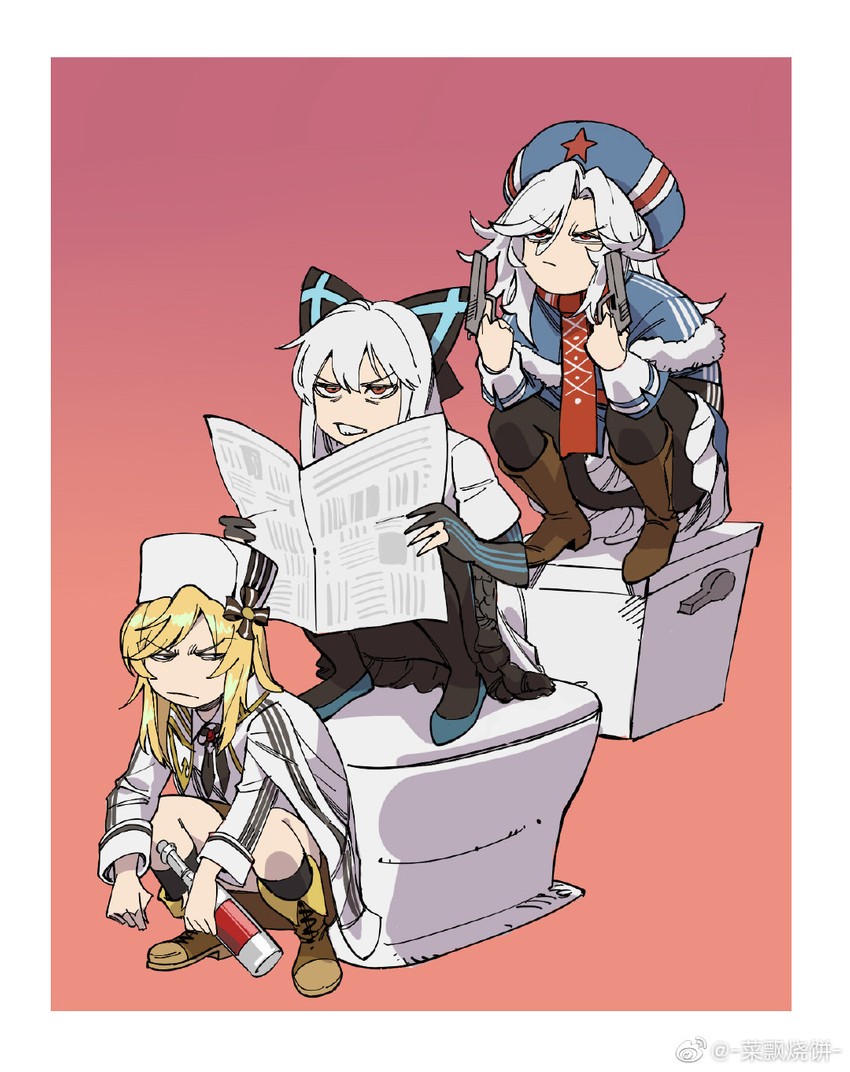 nagant revolver, tokarev, and makarov (girls' frontline) drawn by ruukii_drift