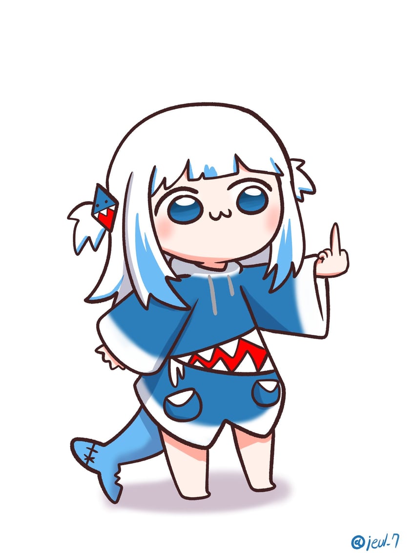 gawr gura (hololive and 1 more) drawn by eiul