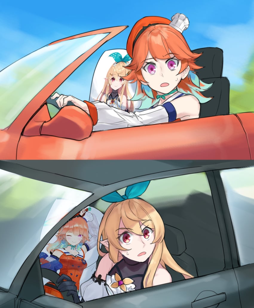 takanashi kiara and pomu rainpuff (hololive and 4 more) drawn by dasdokter